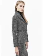 Tweed jacket with puckering