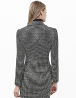 Chaqueta tweed pliegues