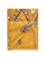 Mustard geometric print shawl