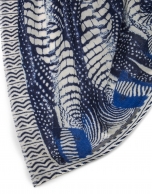 Blue mosaic print shawl