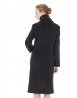 Black coat with double row of buttons