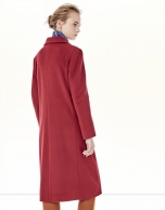 Red coat with double row of buttons