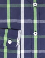 Camisa vestir cuadros marino/verde