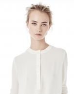 Off white blouse with round neckline