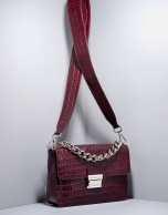 Bolso cartera piel coco burdeos Joyce