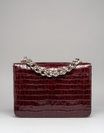 Burgundy alligator leather Joyce purse