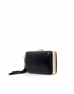 Black leather clutch Danse