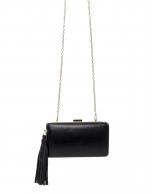 Black leather clutch Danse