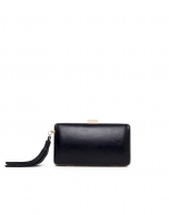 Black leather clutch Danse