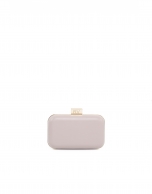 Nude pink leather clutch Rose