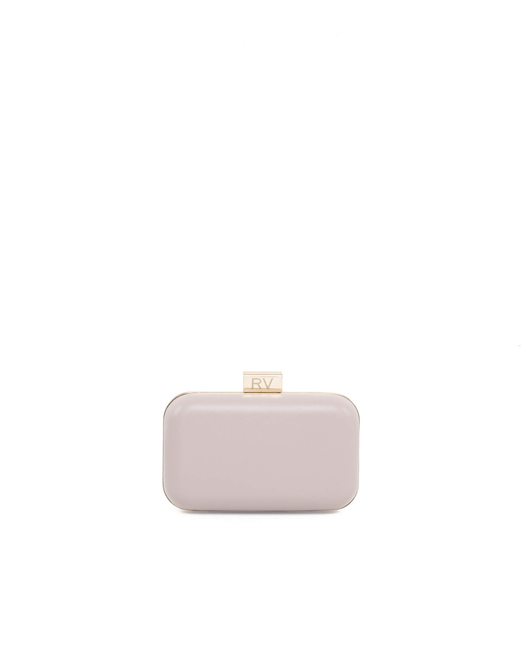 Nude pink leather clutch Rose