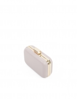 Nude pink leather clutch Rose