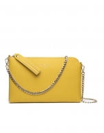 Yellow Saffiano leather Lisa Clutch 