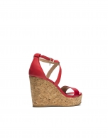 Red wedge sandals Antibes