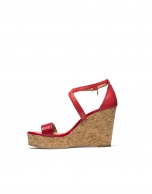 Red wedge sandals Antibes