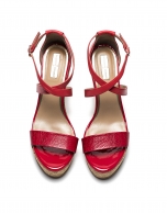 Red wedge sandals Antibes