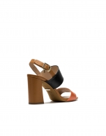 Orange/brown wedge sandals Lyon