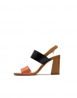 Orange/brown wedge sandals Lyon