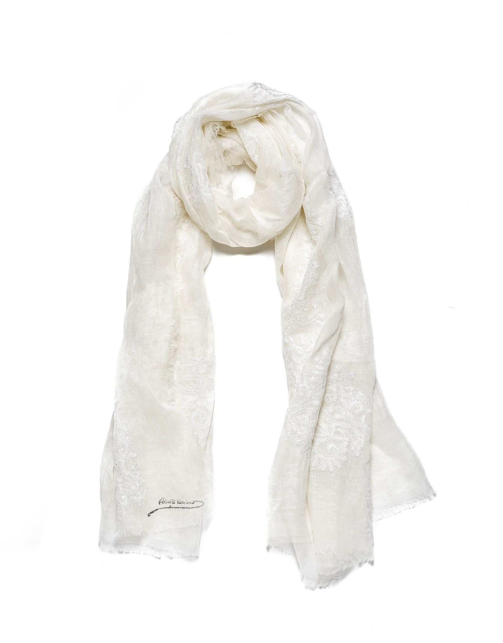 Foulard crudo bordado