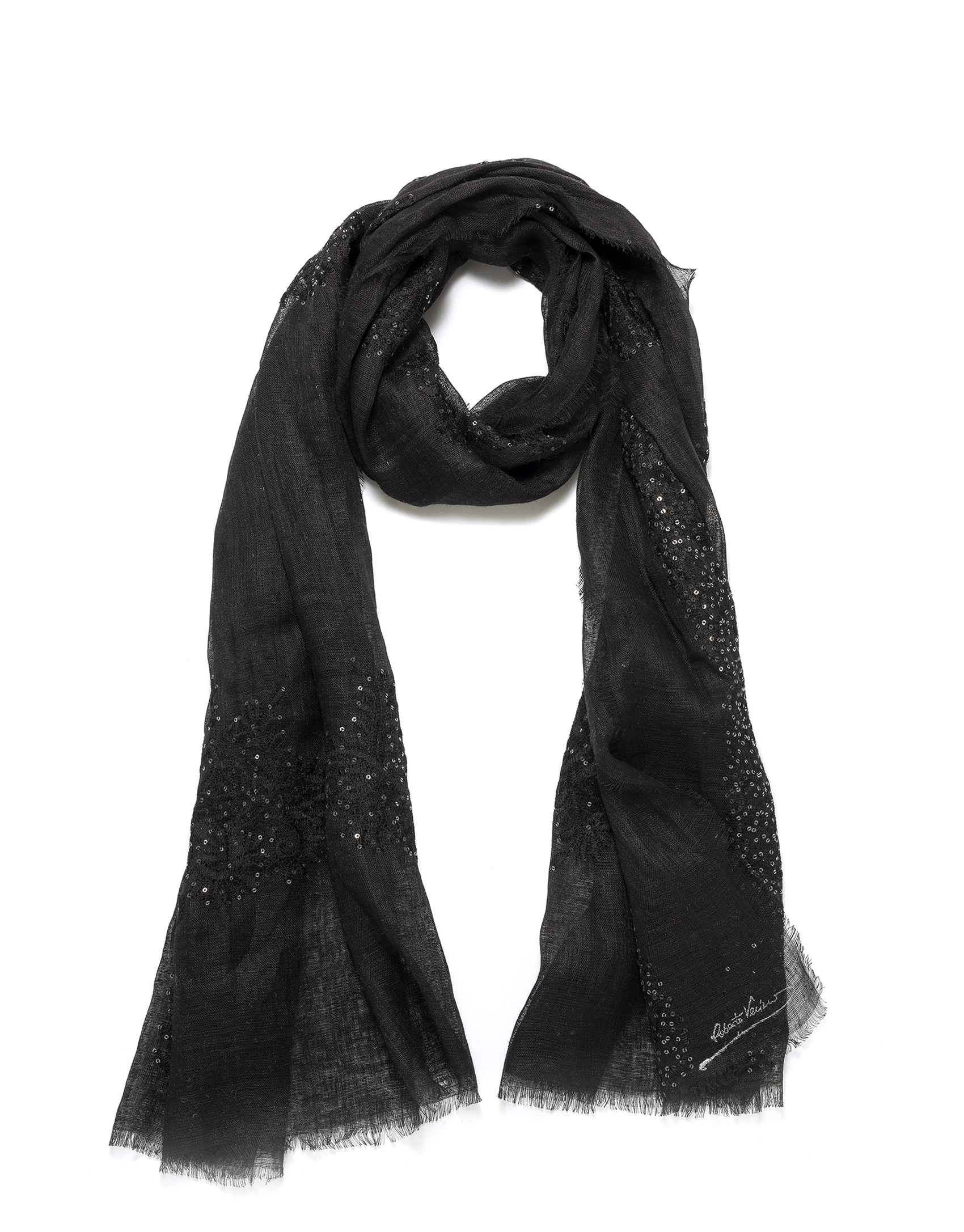 Foulard negro bordado