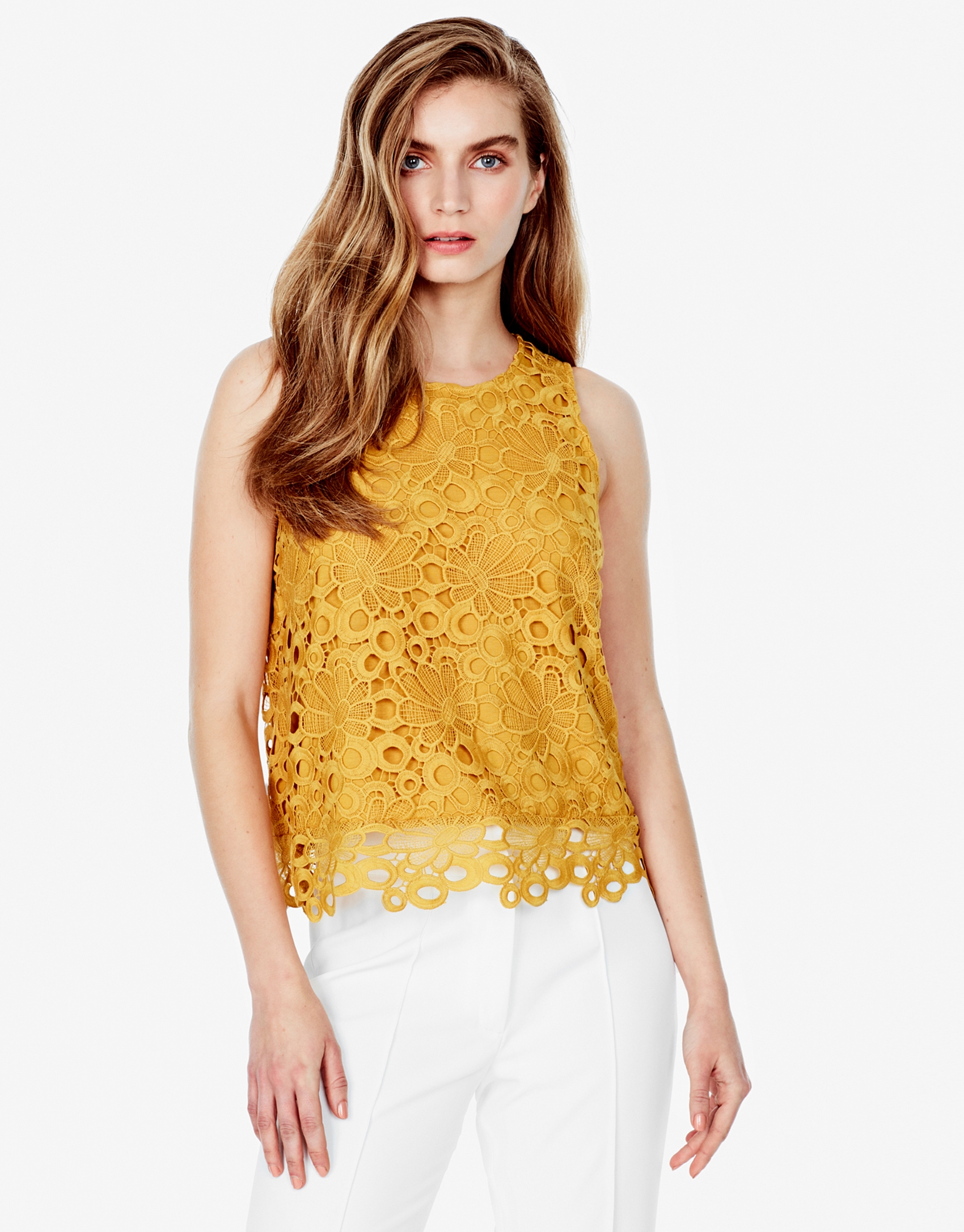 Yellow lace top