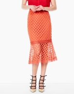 Orange godet lace skirt