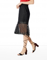 Black godet lace skirt