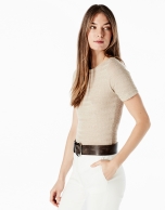 Beige short sleeve top