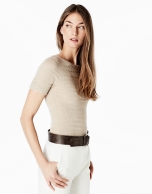 Beige short sleeve top