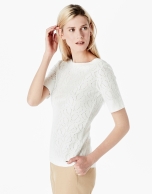 White openwork knit top