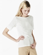 White openwork knit top