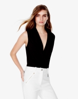 Top with draped collar