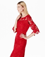 Red lace dress