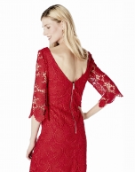 Red lace dress