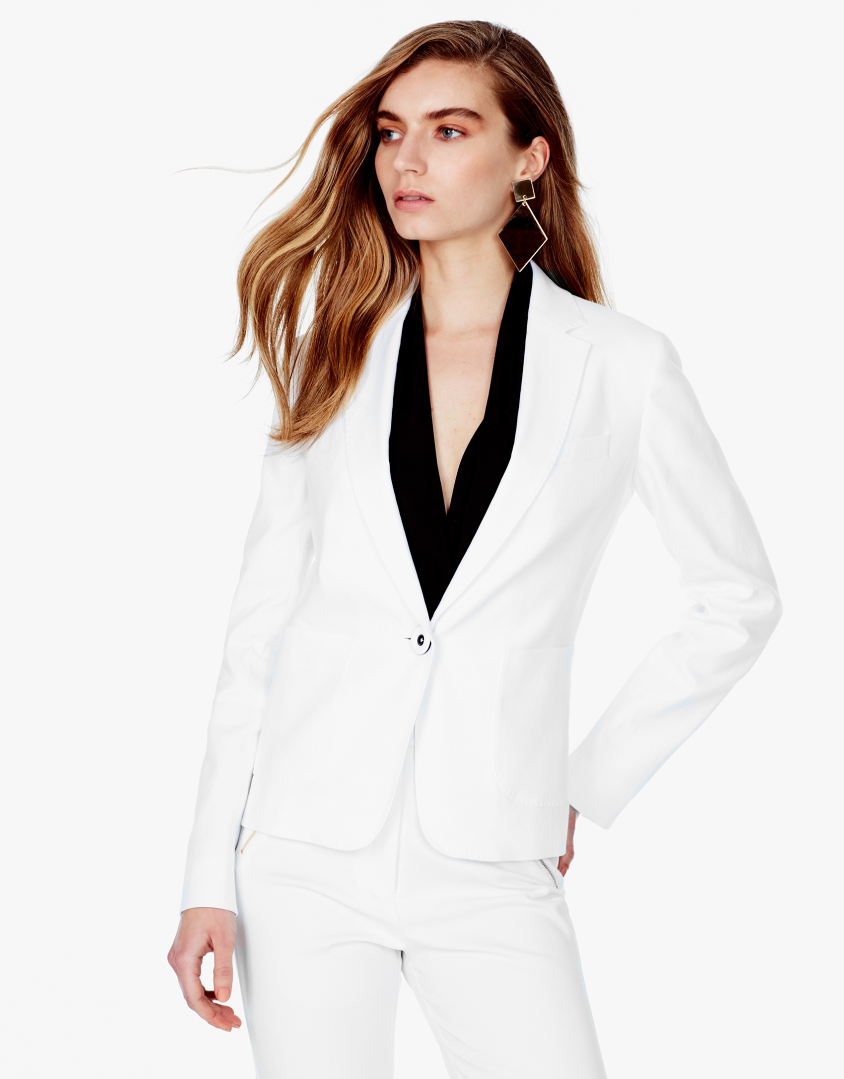 White linen blazer