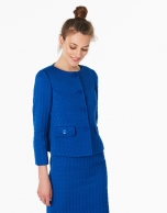 Blue jacquard jacket