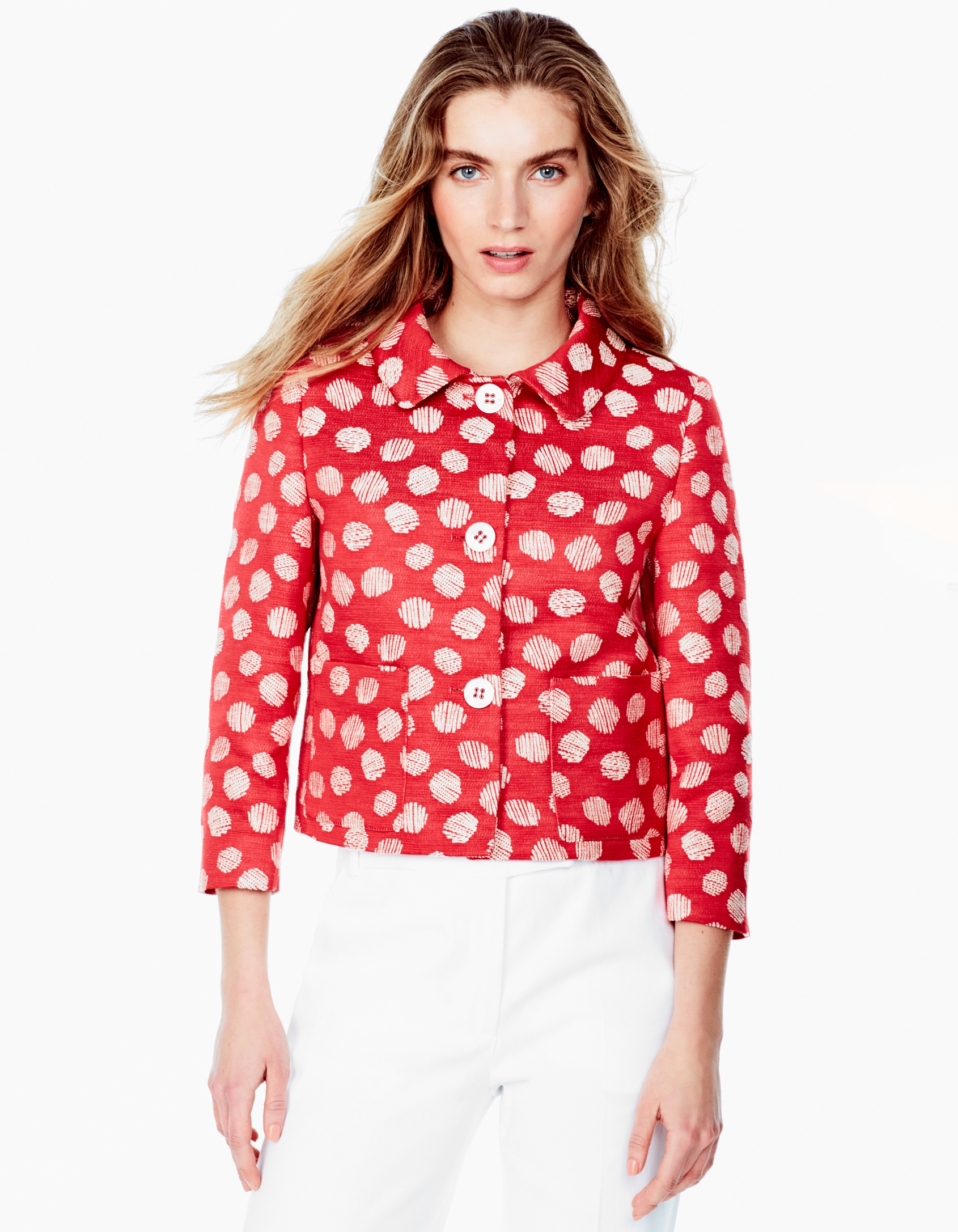 Red polka dot jacket