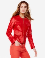 Red lambskin jacket