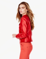 Red lambskin jacket