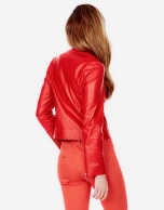 Red lambskin jacket