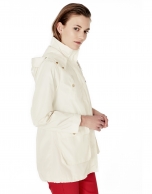 Beige hooded trench coat