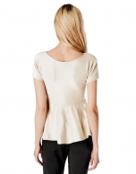 Beige peplum cut sweater