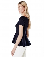 Blue peplum cut sweater