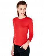 Red sweater with square neck