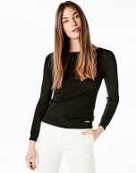 Black openwork sweater