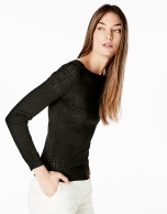 Black openwork sweater