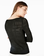 Black openwork sweater