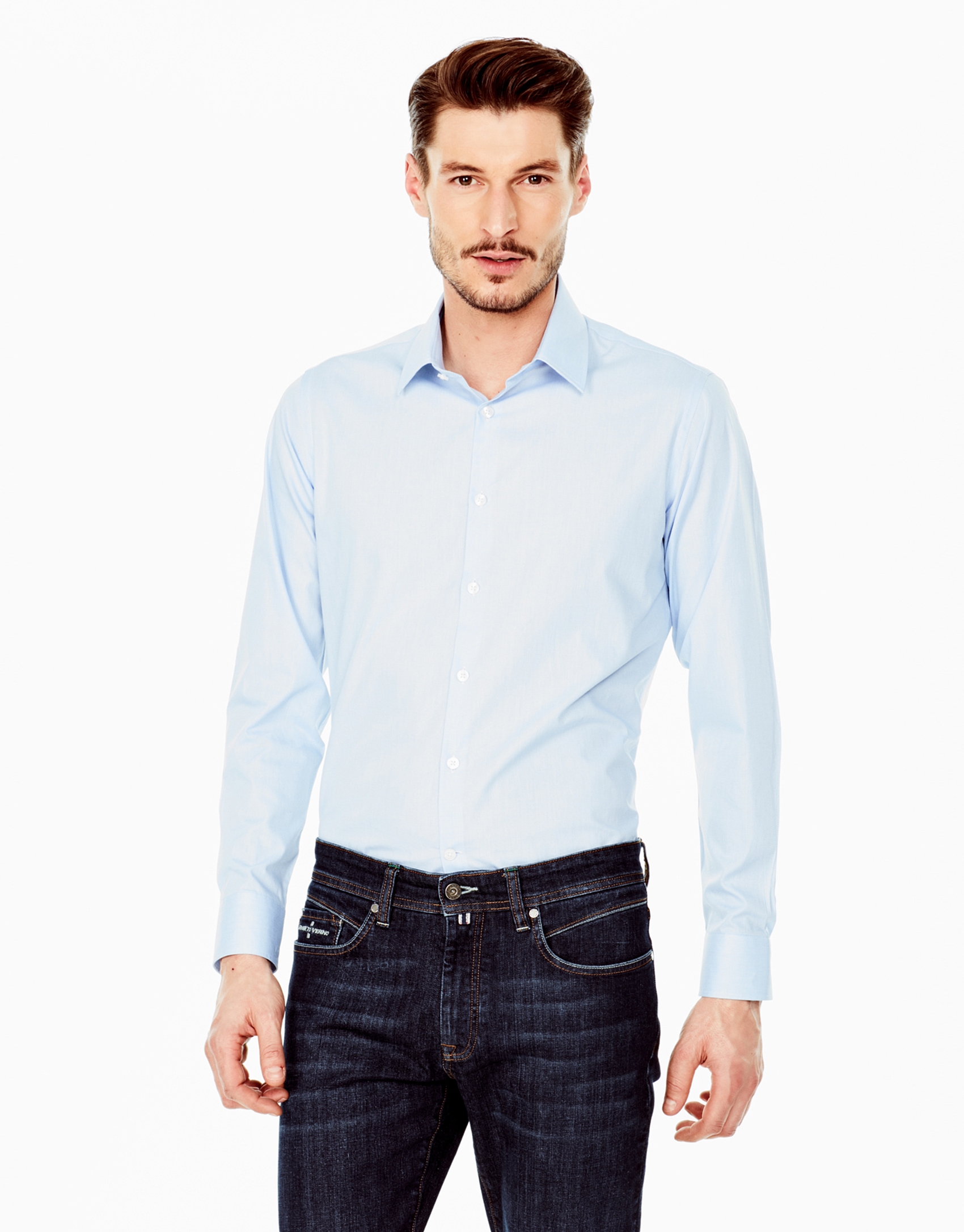 Camisa vestir oxford celeste