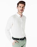 Camisa sport lino blanca