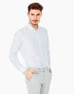 Blue striped sport shirt